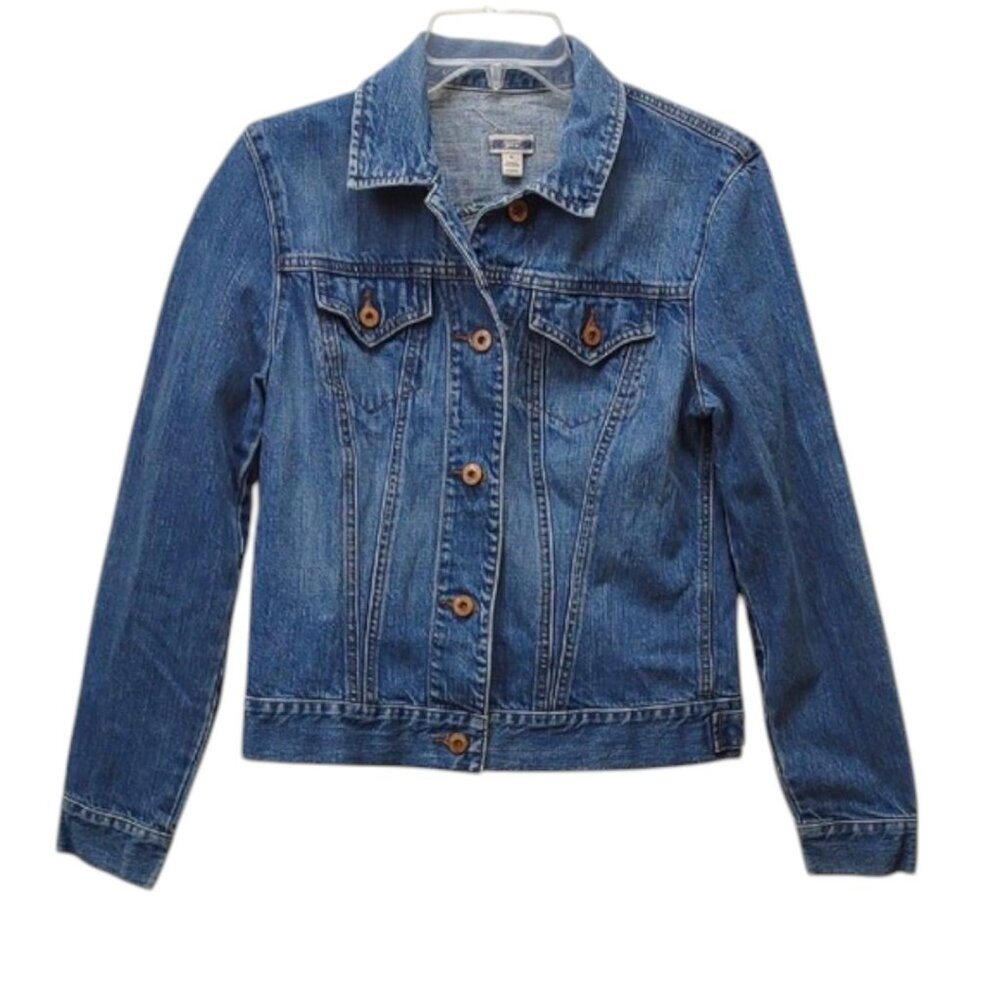 GAP Vintage Cotton Blue Jean Jacket 1969 Classic Trucker Style Fitted Silhouette